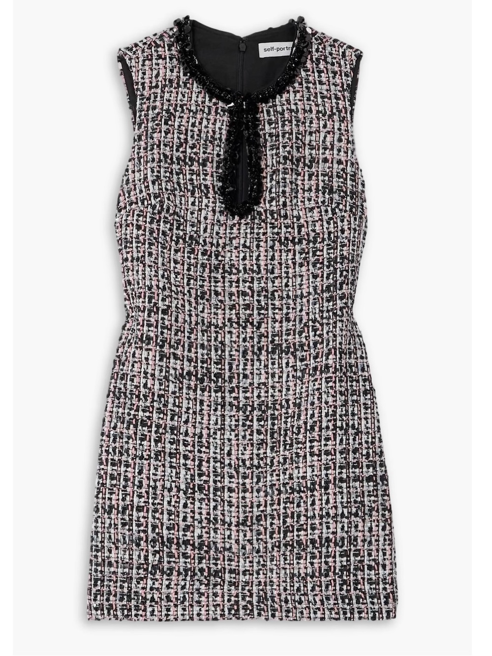Self Portrait Sequin Embellished Boucle Tweed Mini Dress NWT
